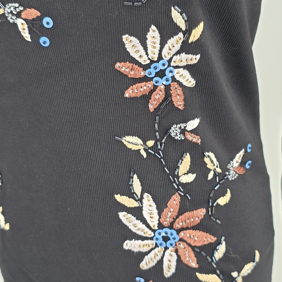 Share Vintage Lucia Burns Beaded Embroidered Stretch Top Women's Small T themadc - Picture 4 of 6